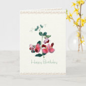 Kundenspezifische Gelegenheits-Rosa-süße Karte (Gelbe Blume)