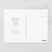 Kundenspezifische Geschäftsbedankungen Postkarte (Rückseite)