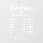 Kundenspezifische Geschäftszeiten Fensteraufkleber (Blatt)