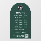 Kundenspezifische Geschäftszeiten mit Store-Logo u Fensteraufkleber (Blatt)