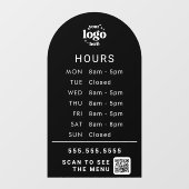 Kundenspezifische Geschäftszeiten mit Store-Logo u Fensteraufkleber (Blatt)