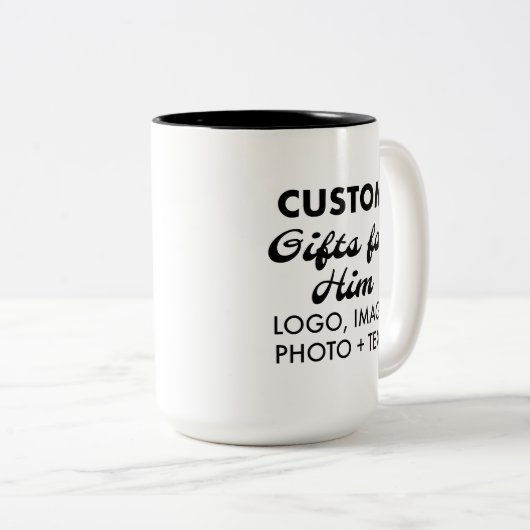 Kundenspezifische Geschenke für Ihm Black Two-Tone Zweifarbige Tasse (VorderseiteRechts)