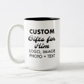 Kundenspezifische Geschenke für Ihm Black Two-Tone Zweifarbige Tasse (Links)