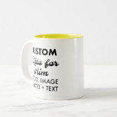 Kundenspezifische Geschenke für Ihm Gelb Zwei-Tone Zweifarbige Tasse (Vorderseite Links)