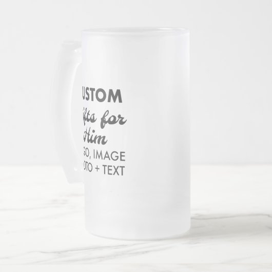 Kundenspezifische Geschenke für seine Mattierte Gl Mattglas Bierglas (Vorderseite Links)