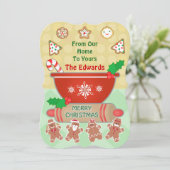 Kundenspezifische Gingerbret Weihnachtskochtkarte Feiertagskarte (Stehend Vorderseite)