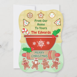 Kundenspezifische Gingerbret Weihnachtskochtkarte Feiertagskarte