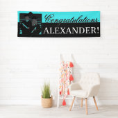 Kundenspezifische Glückwunsch Abschluss aquamarine Banner (Insitu)