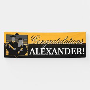 Kundenspezifische Glückwunsch-Abschluss-Goldfahne Banner