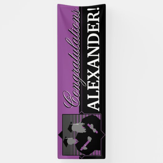Kundenspezifische Glückwunsch Abschluss lila Banne Banner (Vertikal)
