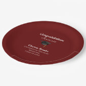 Kundenspezifische Glückwünsche Graduierung mit Cap Pappteller (Schrägansicht)