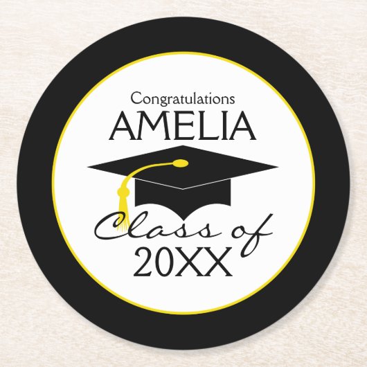 Kundenspezifische Glückwünsche Runder Pappuntersetzer (Vorderseite)