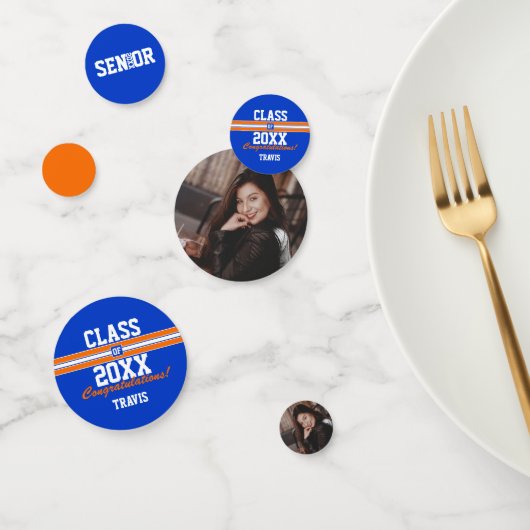 Kundenspezifische Glückwünsche zu Orange und Blue Konfetti (Gruppe)