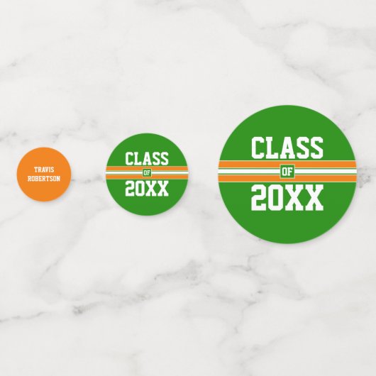 Kundenspezifische Glückwünsche zu Orange und Green Konfetti (Rückseiten)