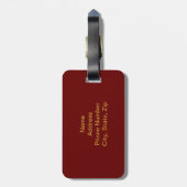 Kundenspezifische Gold-Blätter auf der roten Gepäc Gepäckanhänger (Rückseite vertikal)