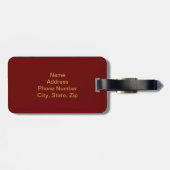 Kundenspezifische Gold-Blätter auf der roten Gepäc Gepäckanhänger (Rückseite horizontal)
