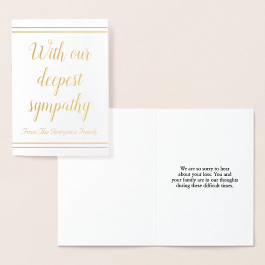 Kundenspezifische Gold Foil Sympathy Card Folienkarte (Anzeige)