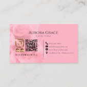 Kundenspezifische Gold & Pink Monogram Business Ca Visitenkarte (Rückseite)