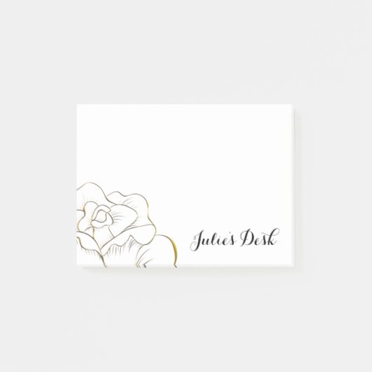 Kundenspezifische Gold-Rose-Nachhinweise Post-it Klebezettel (Vorderseite)