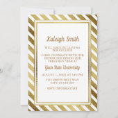 Kundenspezifische Gold White Uni Trunk Party Einla Einladung (Vorderseite)