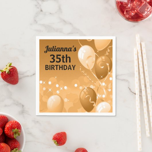 Kundenspezifische Goldballone mit weißem Serviette (Beispiel)