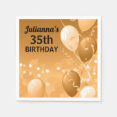 Kundenspezifische Goldballone mit weißem Serviette (Vorderseite)