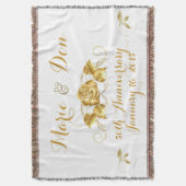 Kundenspezifische goldene Jahrestags-Wurfs-Decke Decke (Vorderseite Vertikal)