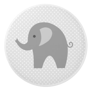 Kundenspezifische graue Elefant-Kinderzimmertür- Keramikknauf