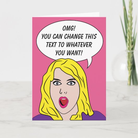 Kundenspezifische Grußkarte der RETRO FRAU Karte (Vorderseite)