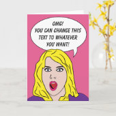 Kundenspezifische Grußkarte der RETRO FRAU Karte (Gelbe Blume)