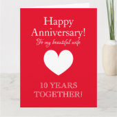 Kundenspezifische Grußkarte zum Jubiläum für Ehefr Karte (Vorderseite)