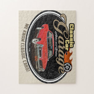 Kundenspezifische GTO Garage des klassischen Auto- Puzzle