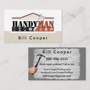 Kundenspezifische Handyman-Zuhause-Reparaturkarte Visitenkarte
