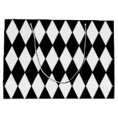 Kundenspezifische Harlekin-schwarzer Diamant-große Große Geschenktüte (Rückseite)