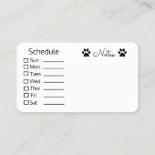 Kundenspezifische Haustier-Visitenkarten Visitenkarte (Rückseite)