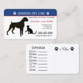 Kundenspezifische Haustier-Visitenkarten - Visitenkarte (Vorne/Hinten)