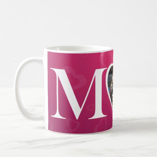 Kundenspezifische Herz M MAMA Foto-Tasse des Kaffeetasse (Links)