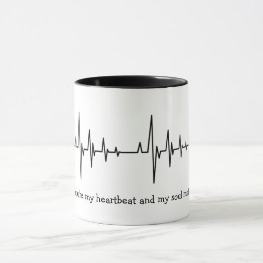 Kundenspezifische Herzschläge Silhouette Kaffee Ta Tasse (Zentrum)