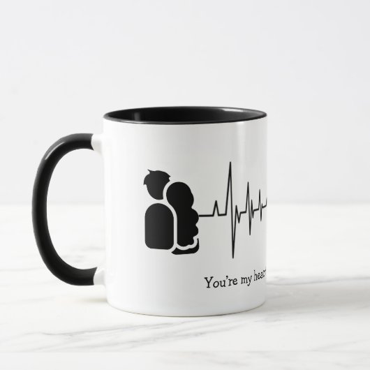 Kundenspezifische Herzschläge Silhouette Kaffee Ta Tasse (Links)