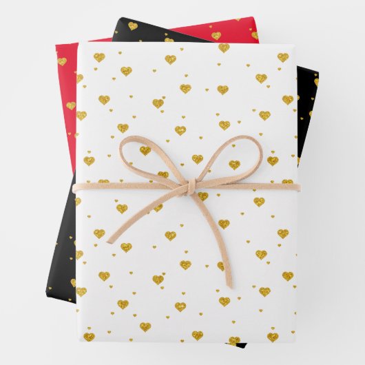 Kundenspezifische Hintergründe des Goldenen Herzen Geschenkpapier Set (Beispiel)