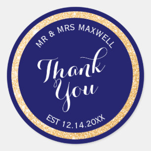 Kundenspezifische Hintergrundfarbe und Gold Glitze Runder Aufkleber