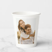 Kundenspezifische Hochzeit von Fotos Pappbecher (Rückseite)