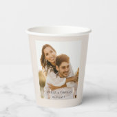 Kundenspezifische Hochzeit von Fotos Pappbecher (Rückseite)