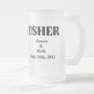 Kundenspezifische Hochzeits-Pförtner-Bier-Tasse Mattglas Bierglas
