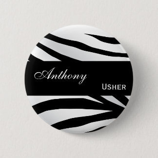 Kundenspezifische Hochzeits-Rollen-Schwarz-weißer Button