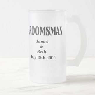 Kundenspezifische Hochzeits-Trauzeuge-Bier-Tasse Mattglas Bierglas