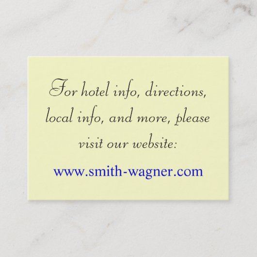 Kundenspezifische Hochzeits-Webseiten-Karten Visitenkarte (Vorderseite)