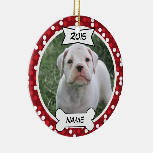 Kundenspezifische HundeFoto-Verzierung Keramik Ornament (Rechts)