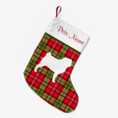 Kundenspezifische Hundezucht-rotes u. grünes Kleiner Weihnachtsstrumpf (Vorderansicht (hängend))