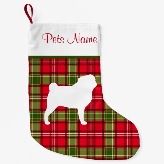 Kundenspezifische Hundezucht-rotes u. grünes Kleiner Weihnachtsstrumpf (Vorderseite)